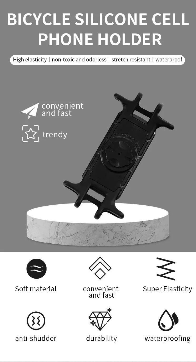 Silicone Bracket Anti-Slip Shock Absorbing Bike Motorcycle Bicycle Phone Holder