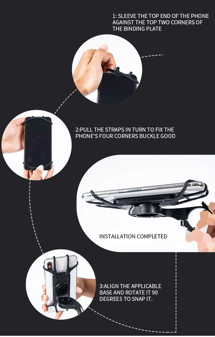 Silicone Bracket Anti-Slip Shock Absorbing Bike Motorcycle Bicycle Phone Holder