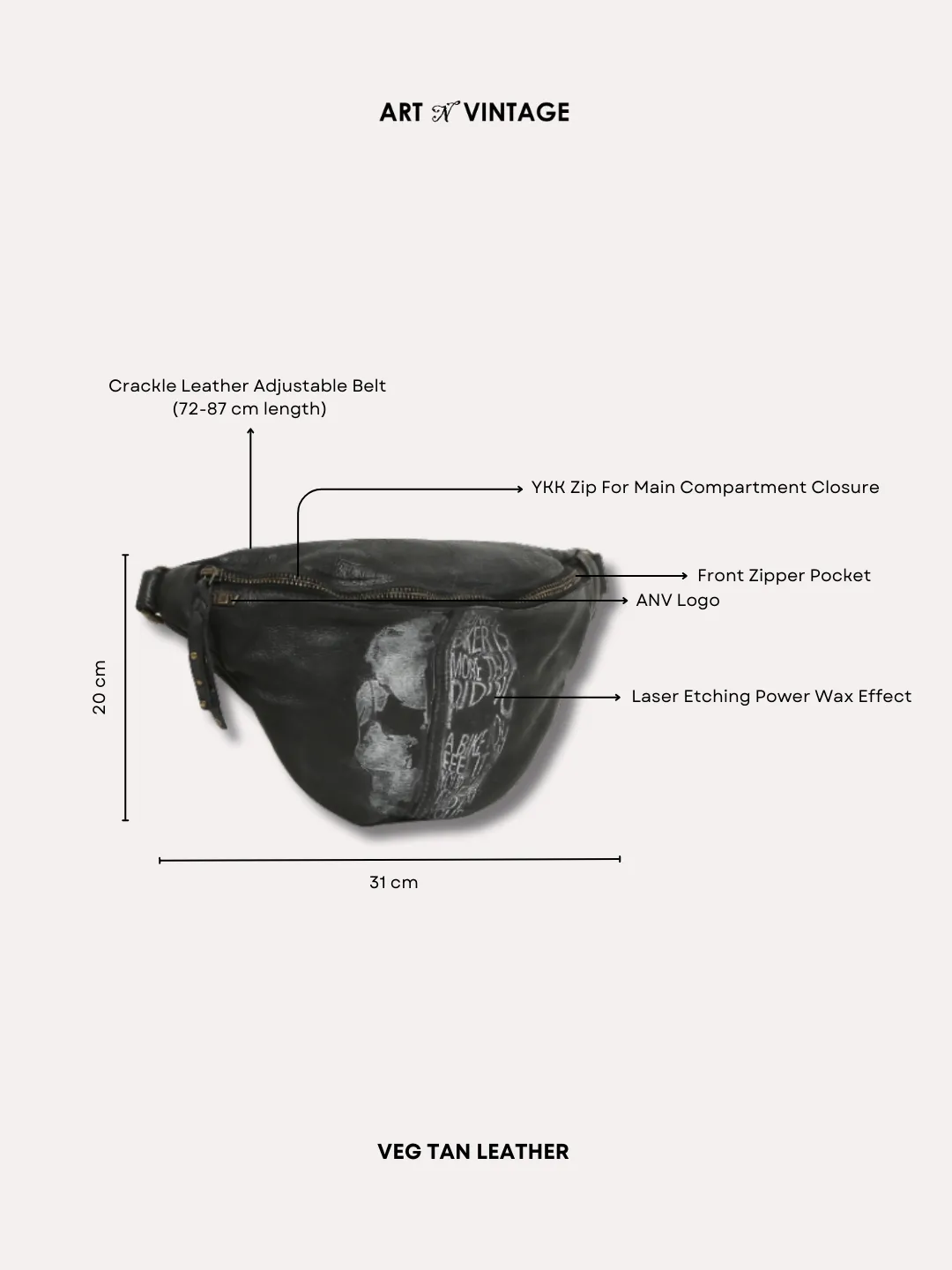 Skull: A Unisex Bikers Waist Bag