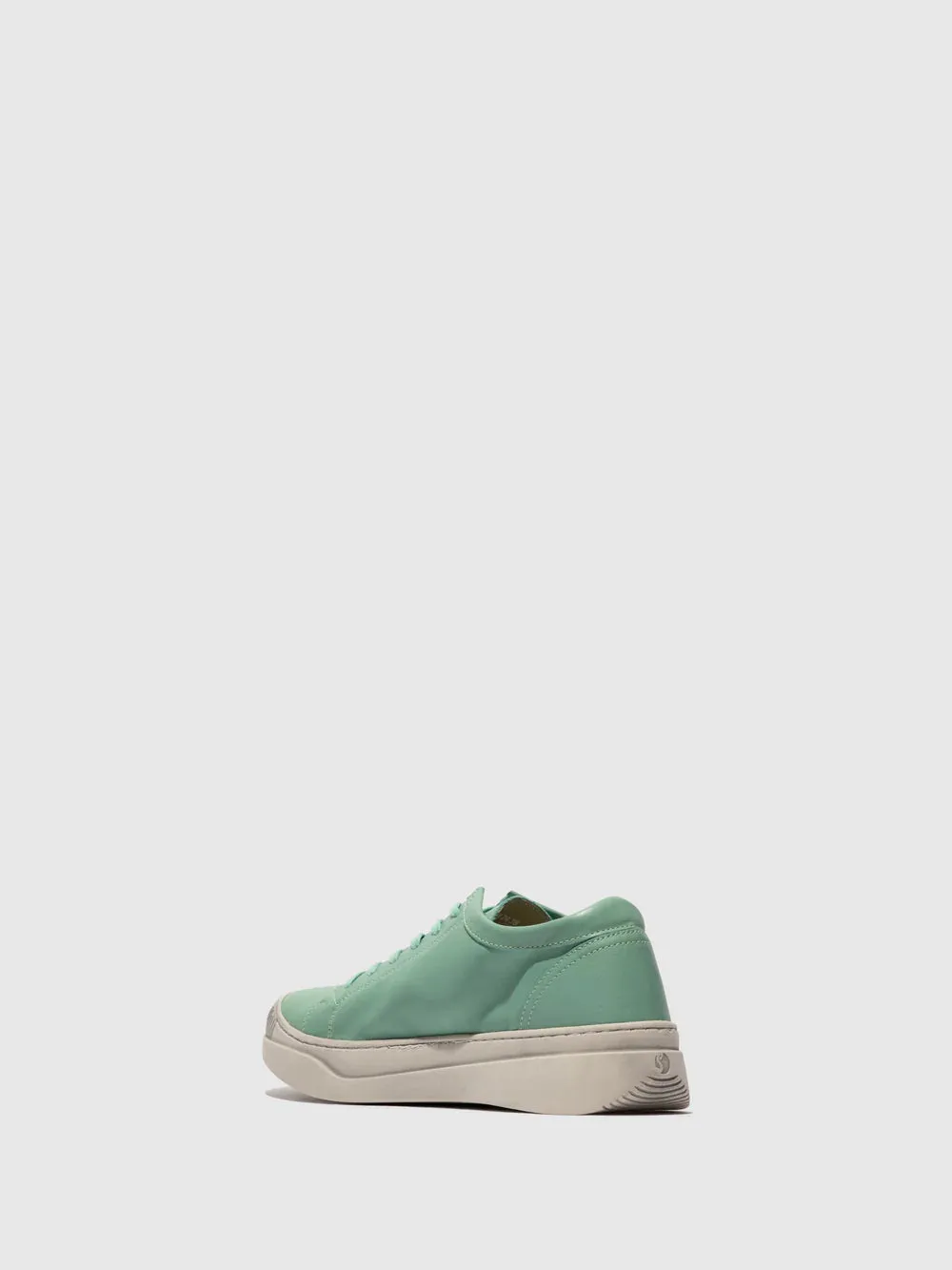 Softinos Women's APOR794SOF Smooth Leather Lace-up Trainers Sea Green