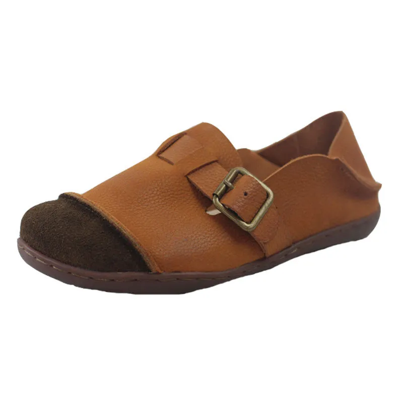 Spring Handmade Leather Retro Women's Shoes 35-42