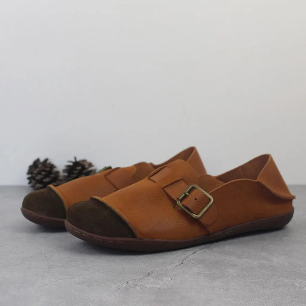Spring Handmade Leather Retro Women's Shoes 35-42