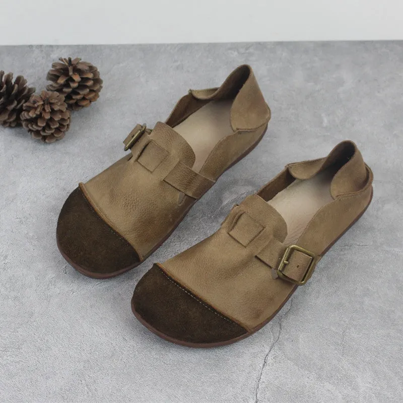 Spring Handmade Leather Retro Women's Shoes 35-42