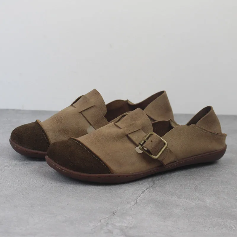 Spring Handmade Leather Retro Women's Shoes 35-42