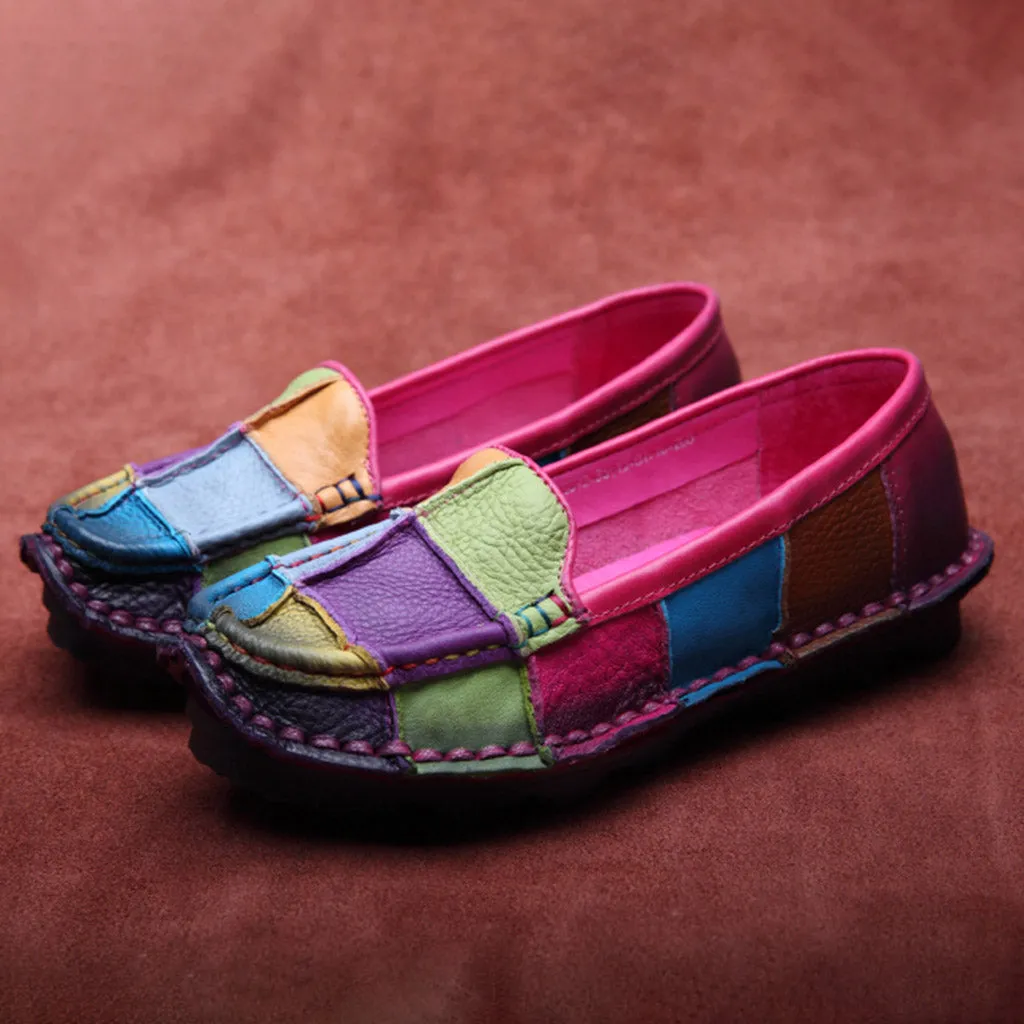 Spring Handmade Retro Stitching Soft Bottom Shoes 35-43