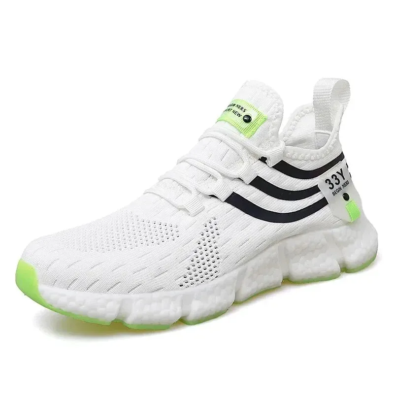 Spring New Wear Resistant Running Shoes Fashionable Trendy Elevated Flat Shoes Comfortable Soft Sports Shoes with Hollow Design