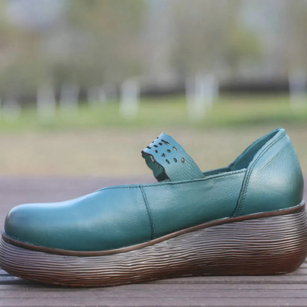 Summer Platform Flower Green Sandals