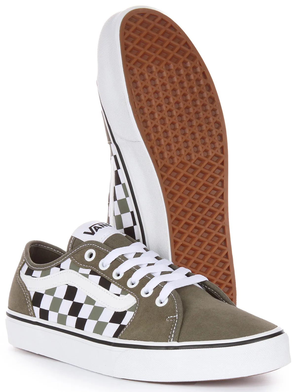 Vans Filmore Decon In Olive Checkerboard For Men