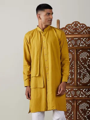 VASTRAMAY Mustard Cotton Cool Dyable Kurta