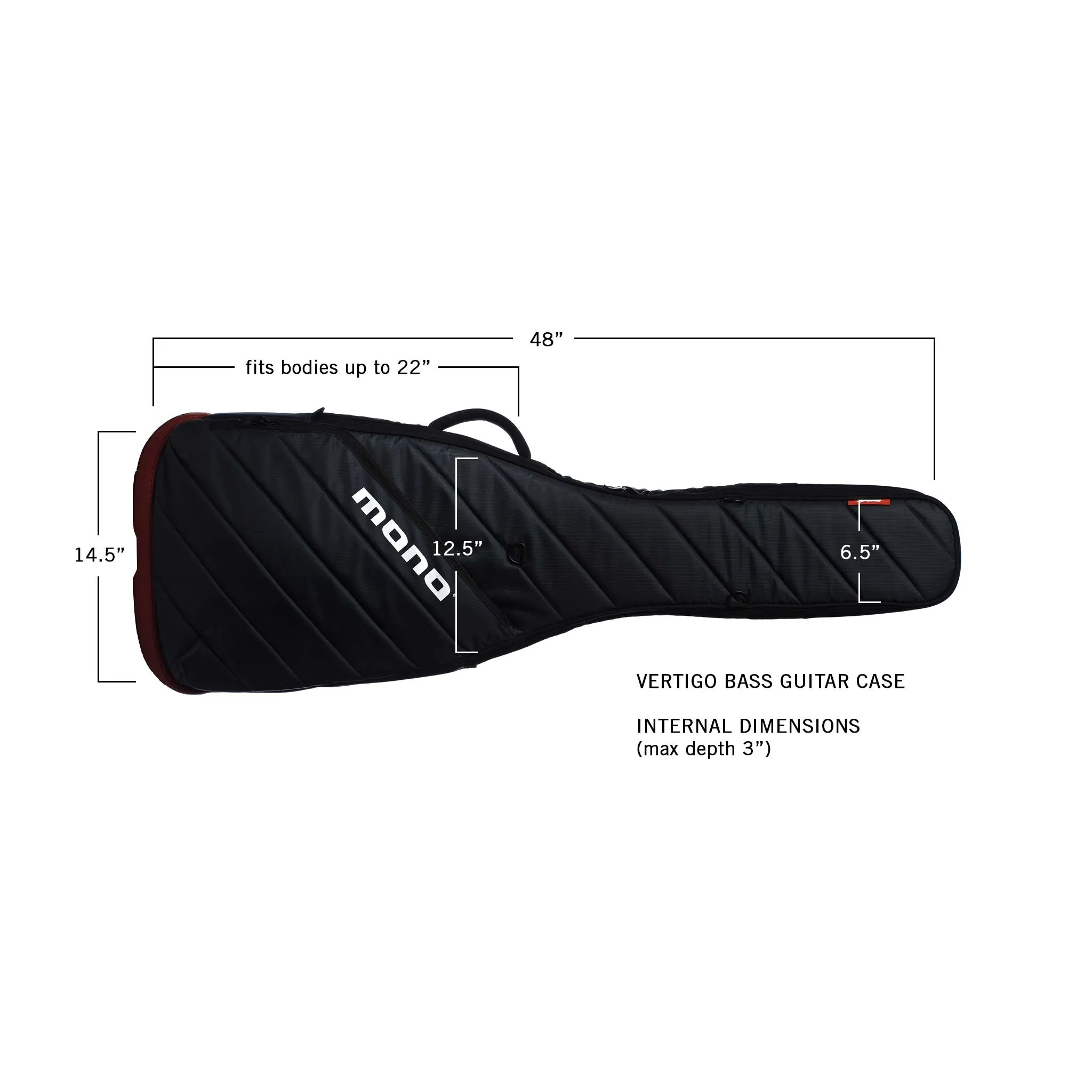 Vertigo Bass Guitar Case, Grey