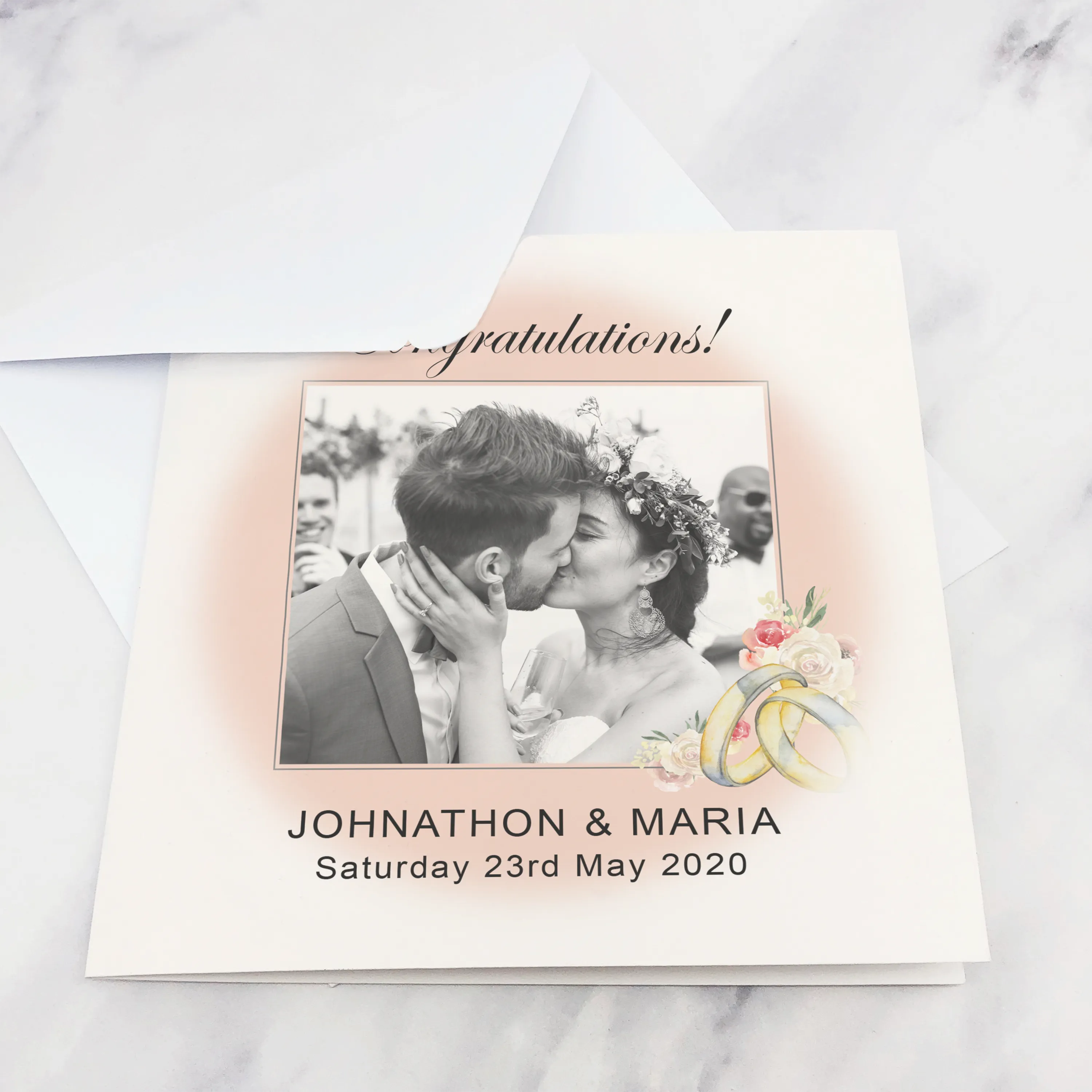 Wedding Photo Congratulations Mr & Mrs Wedding Day Card