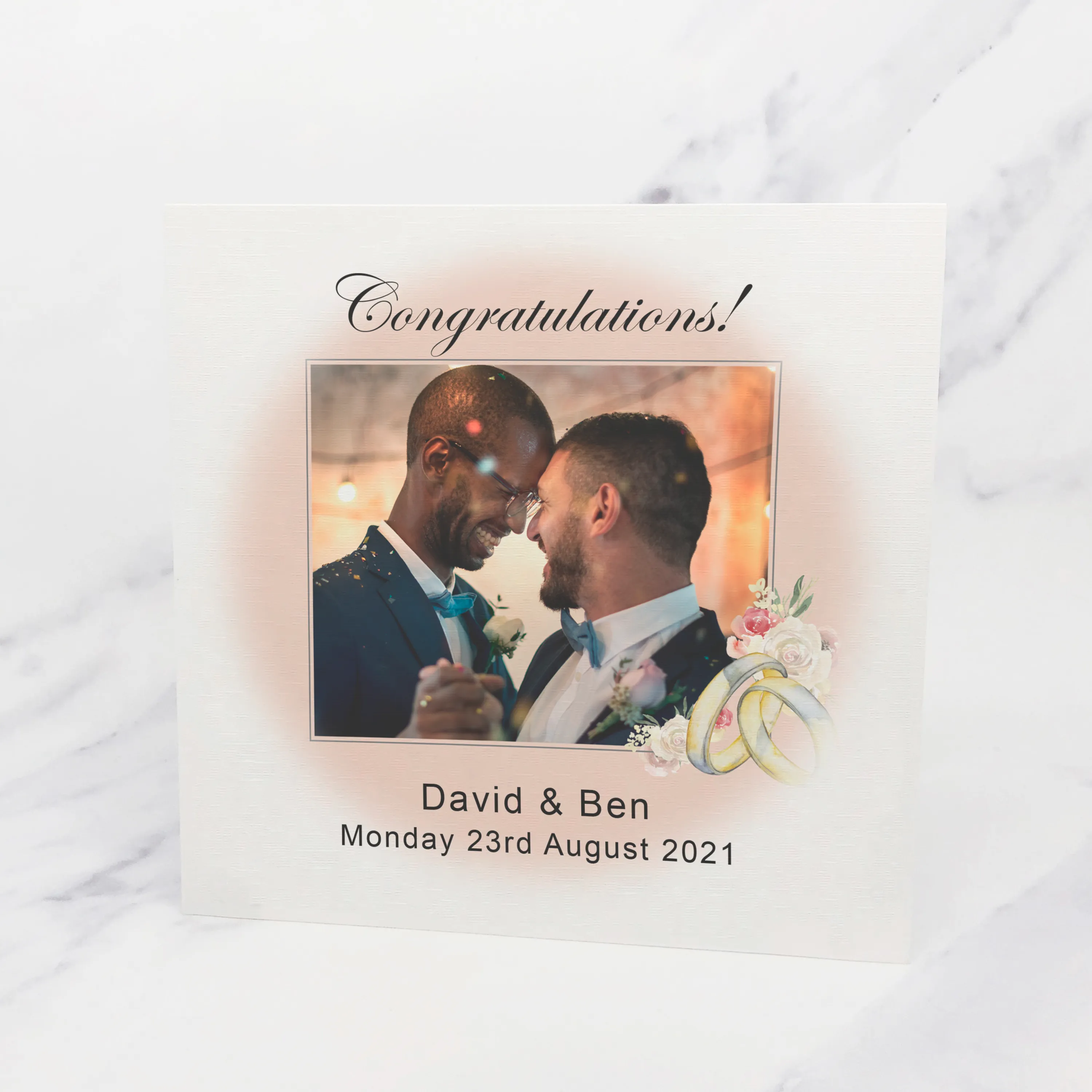 Wedding Photo Congratulations Mr & Mrs Wedding Day Card