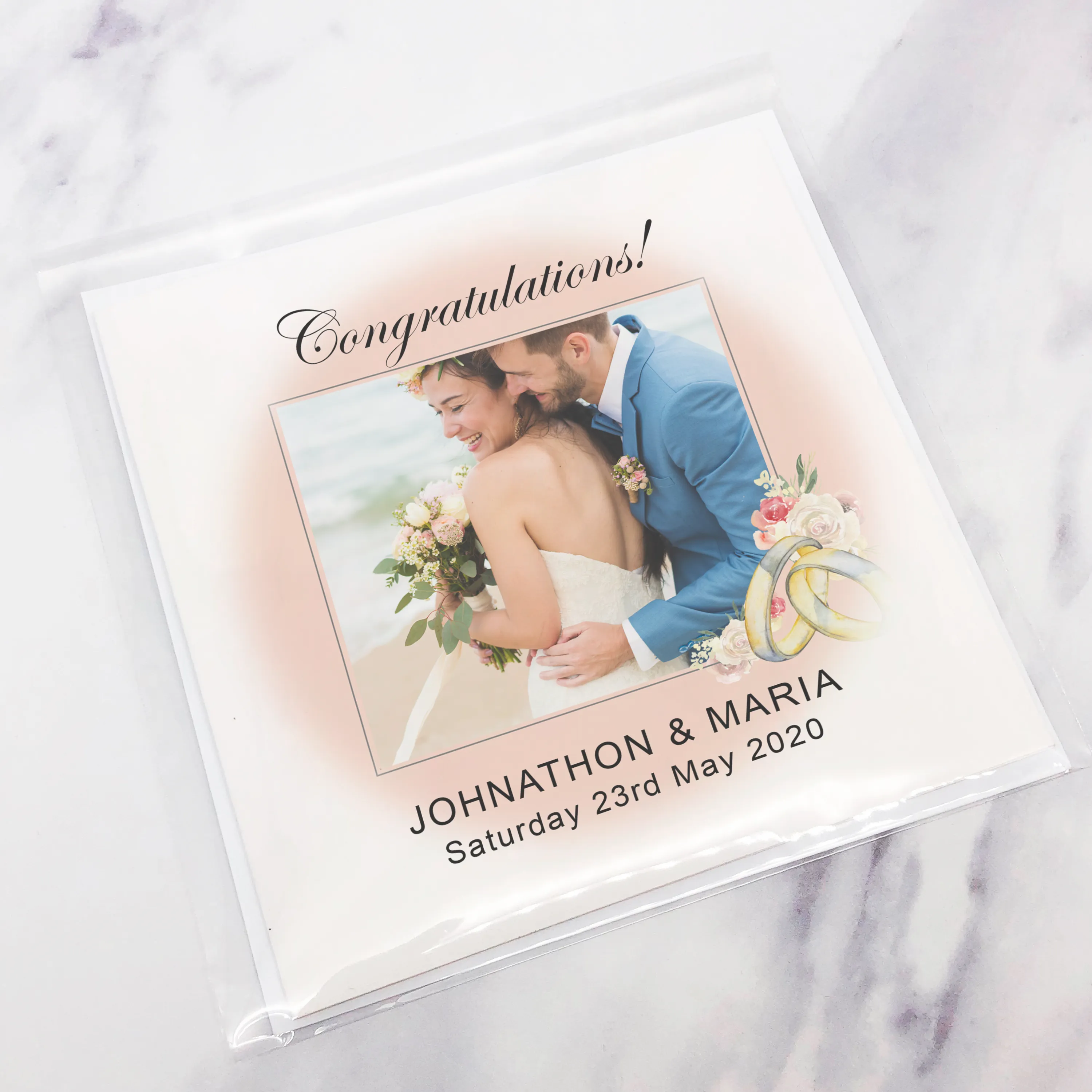 Wedding Photo Congratulations Mr & Mrs Wedding Day Card