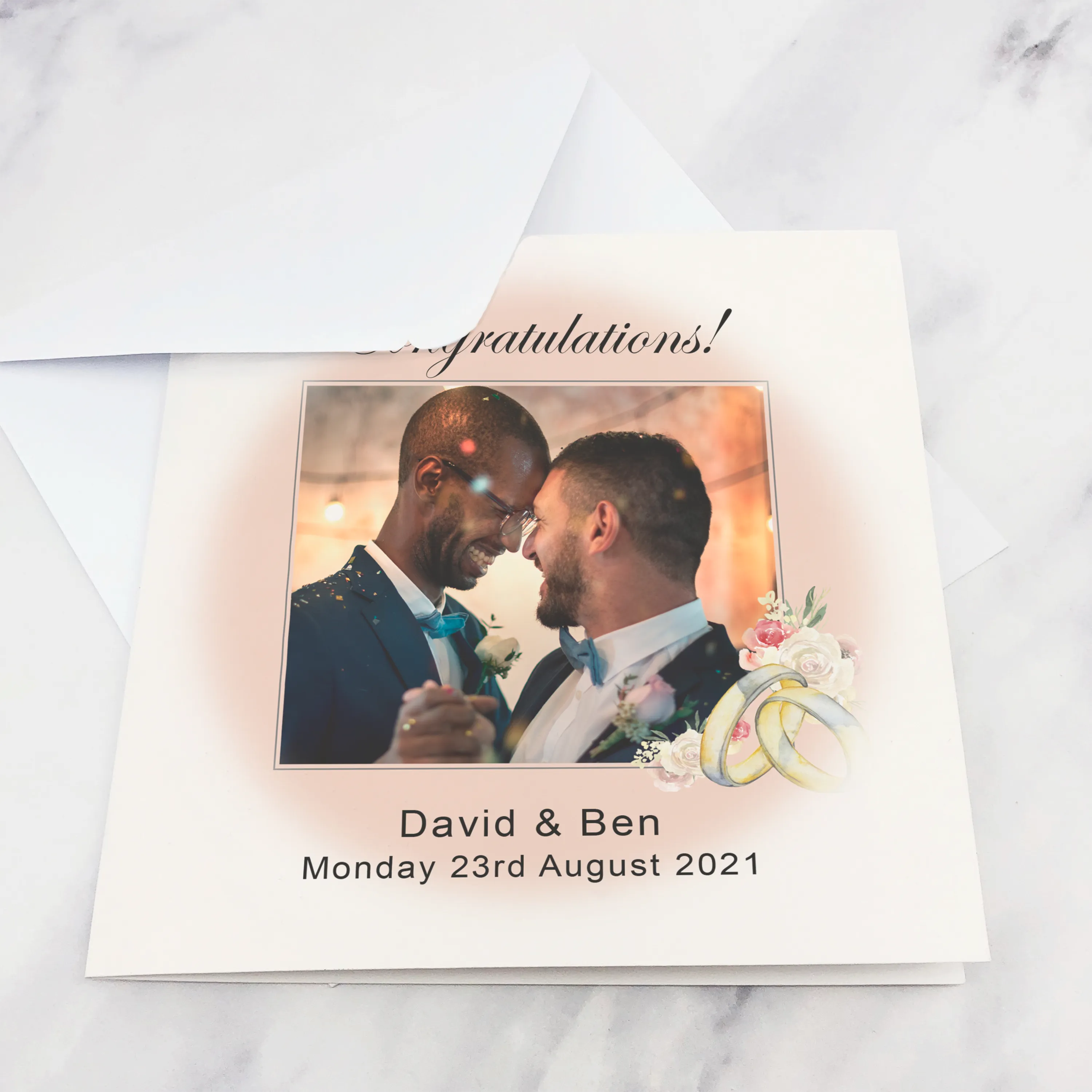 Wedding Photo Congratulations Mr & Mrs Wedding Day Card