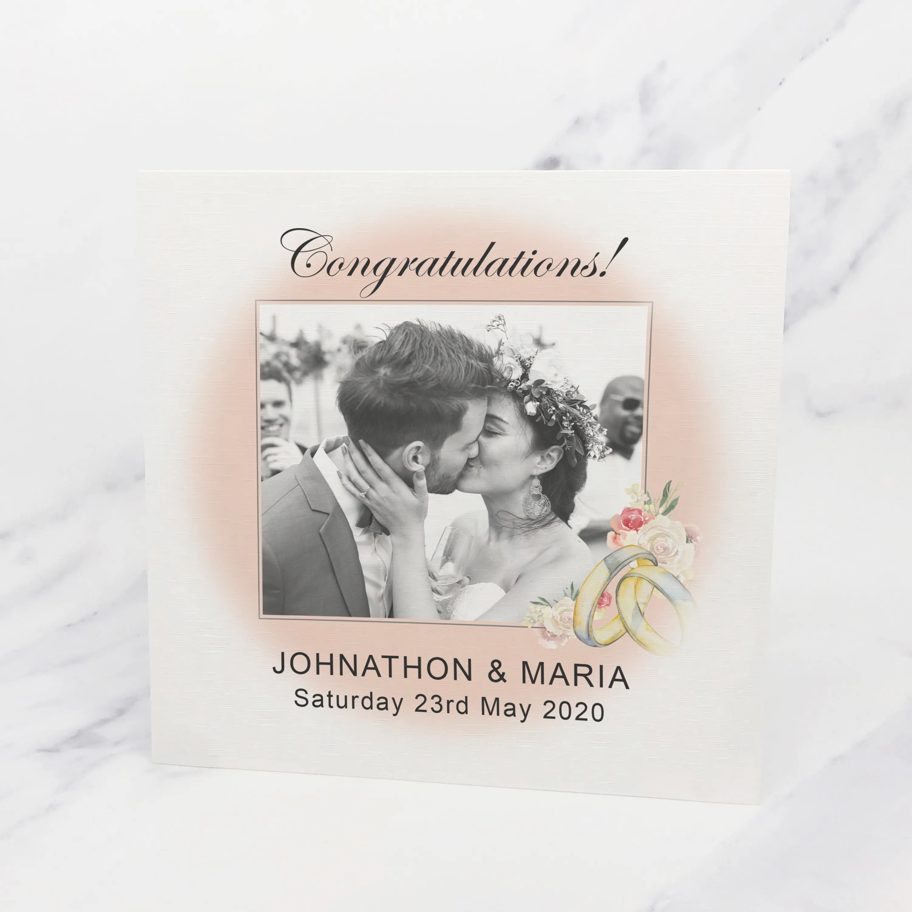 Wedding Photo Congratulations Mr & Mrs Wedding Day Card