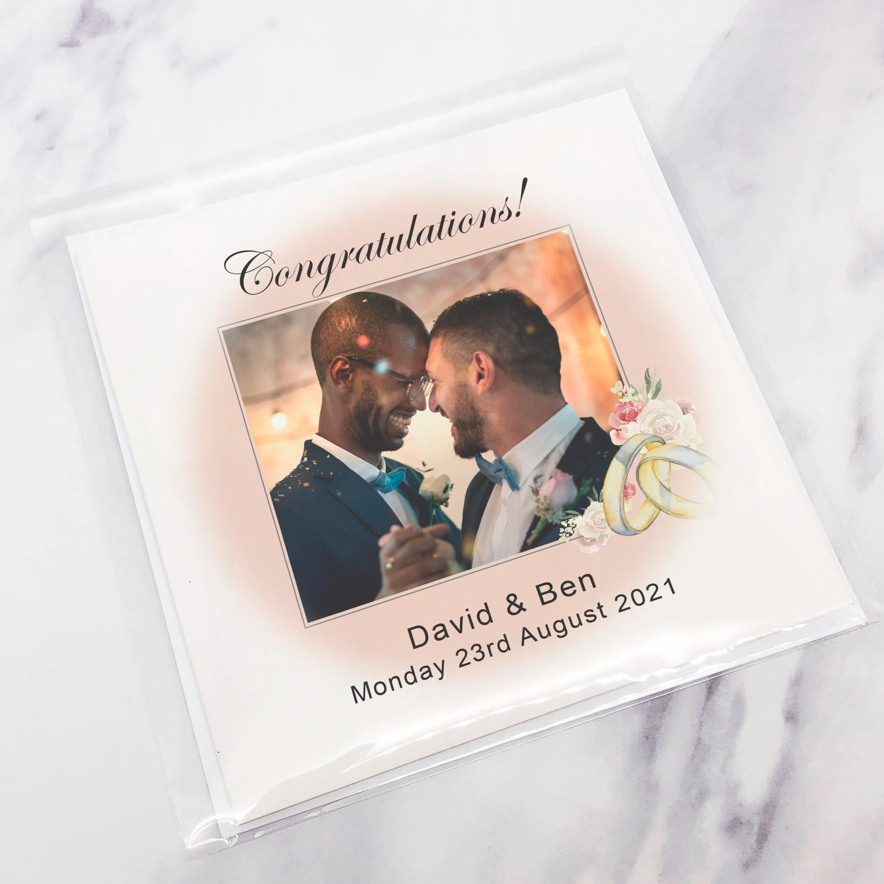 Wedding Photo Congratulations Mr & Mrs Wedding Day Card