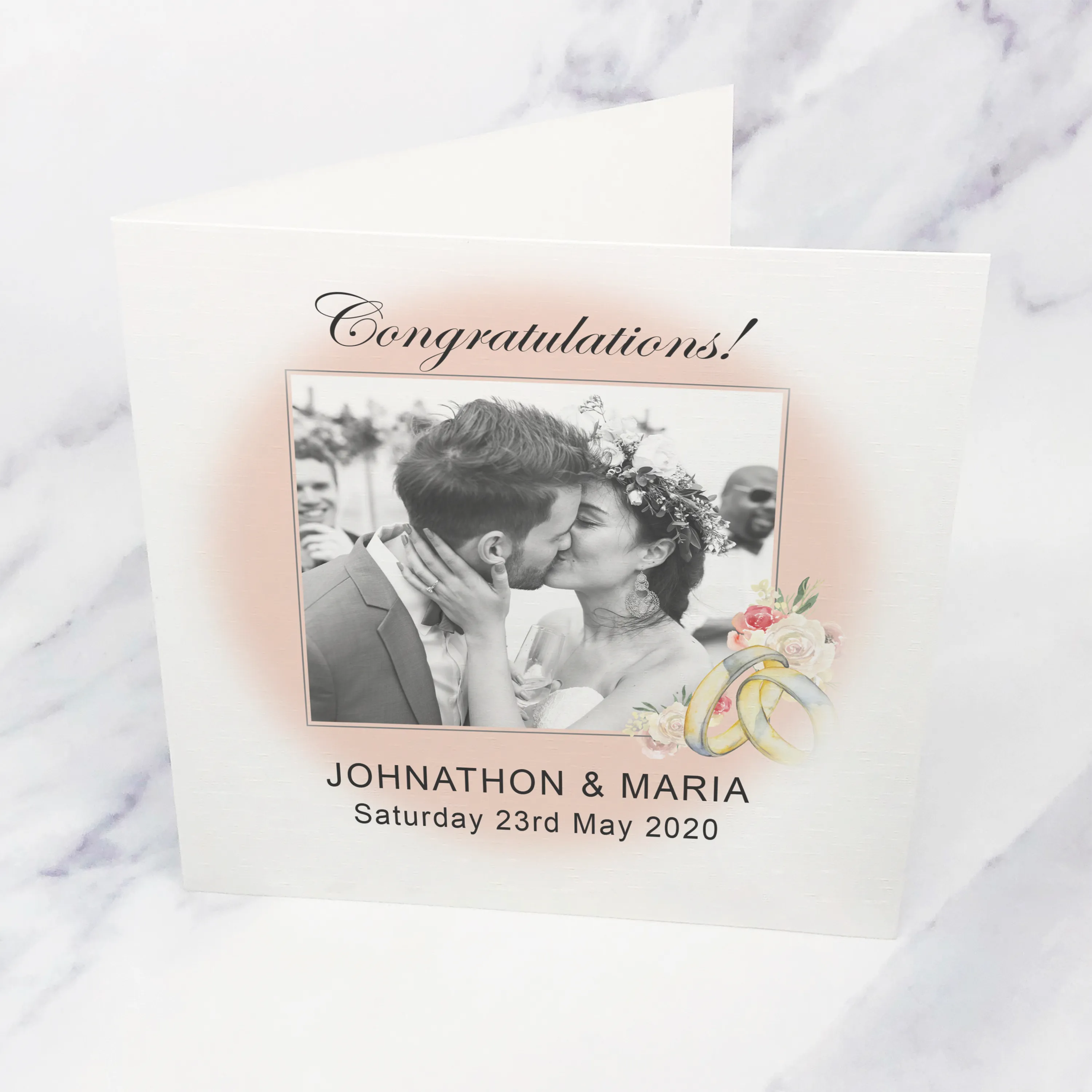 Wedding Photo Congratulations Mr & Mrs Wedding Day Card