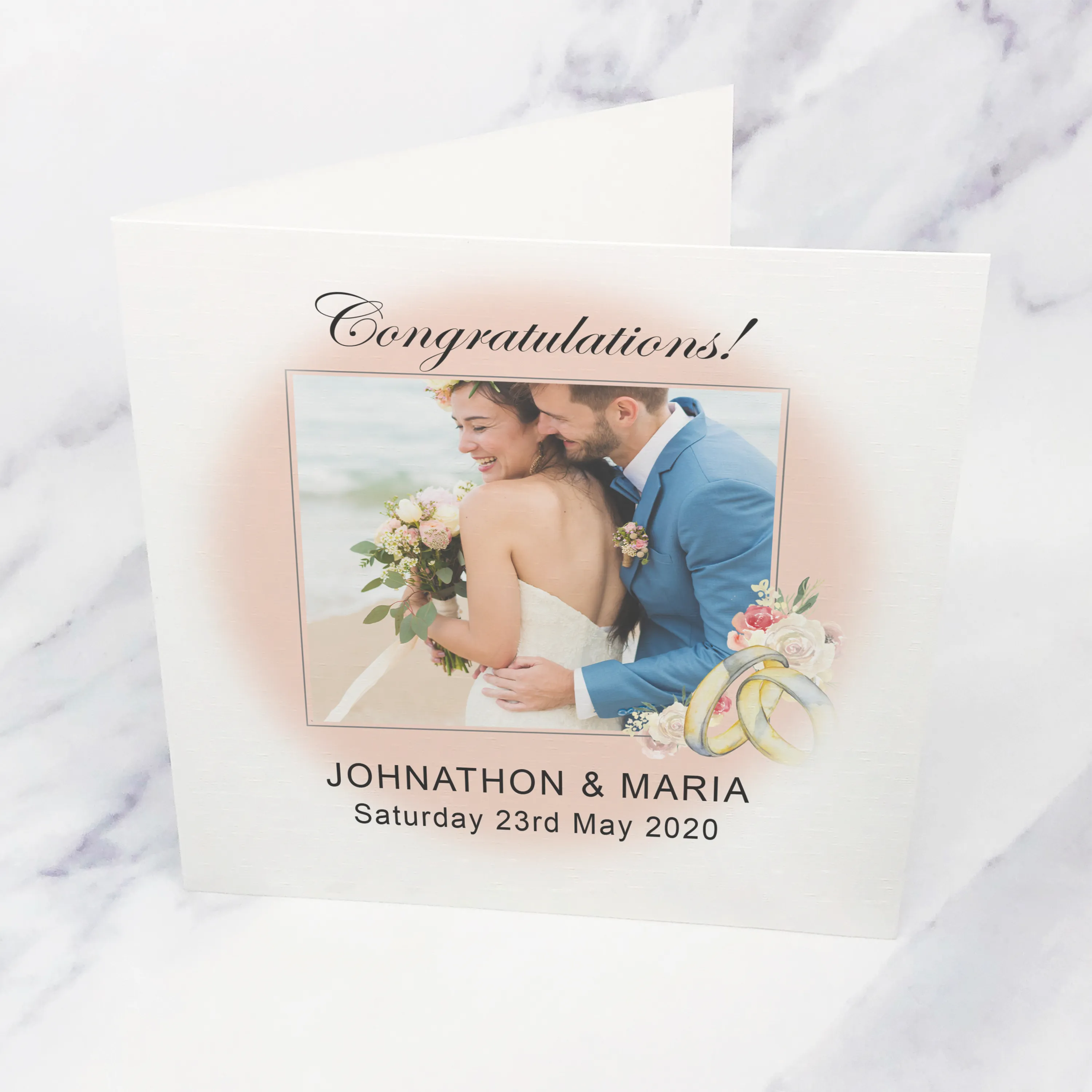 Wedding Photo Congratulations Mr & Mrs Wedding Day Card