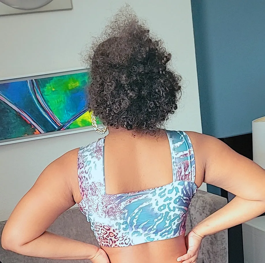 Women Close Fitting Sexy Vest Printed  Pattern Halter Neck Sleeveless Crop TOPS