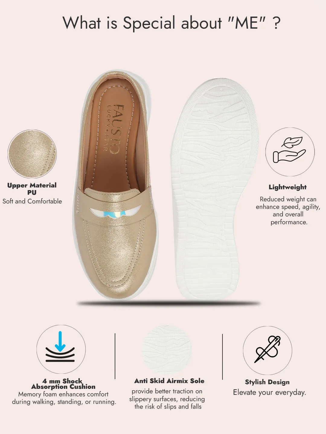 Women Golden Classic Comfort Height Enhancer Shiny Glitter Back Open Slip On Mule Shoes|Casual Slip On Walking Shoe