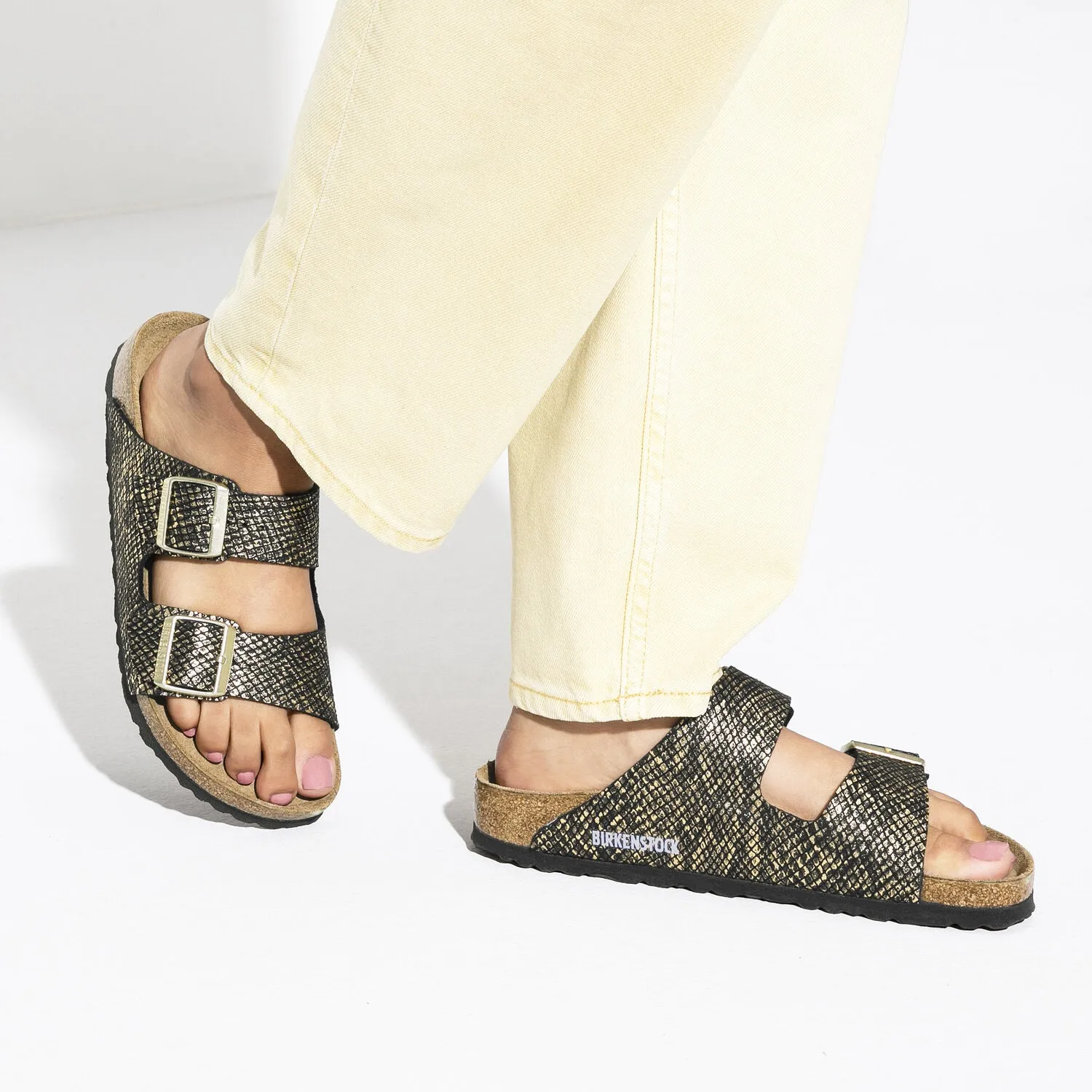Women's Birkenstock Arizona Python Black Microfiber