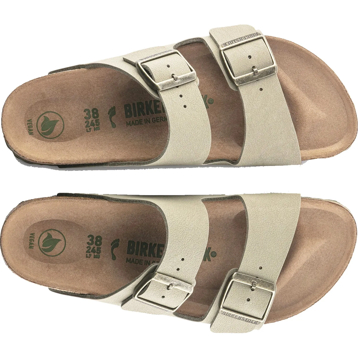 Women's Birkenstock Arizona Vegan Faded Khaki Birkibuc