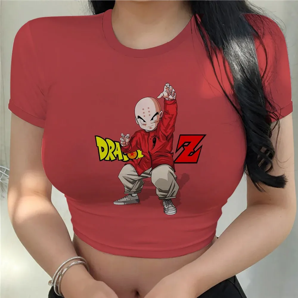 Women's Dragonball Z Crop Top Tee Vegeta Anime Clothing Y2k Goku Fashion Tops Sexy Cool Harajuku