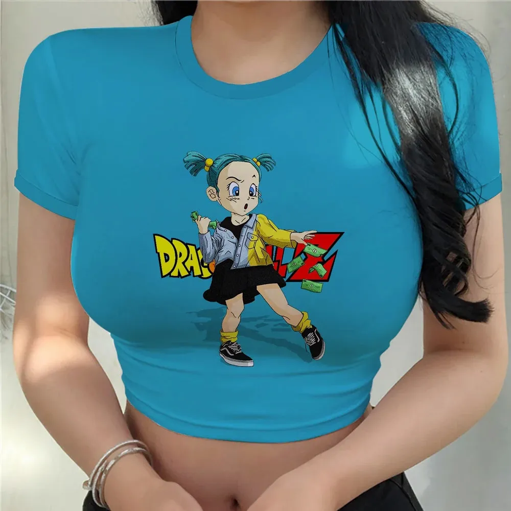 Women's Dragonball Z Crop Top Tee Vegeta Anime Clothing Y2k Goku Fashion Tops Sexy Cool Harajuku
