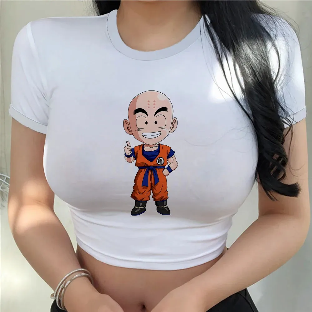 Women's Dragonball Z Crop Top Tee Vegeta Anime Clothing Y2k Goku Fashion Tops Sexy Cool Harajuku