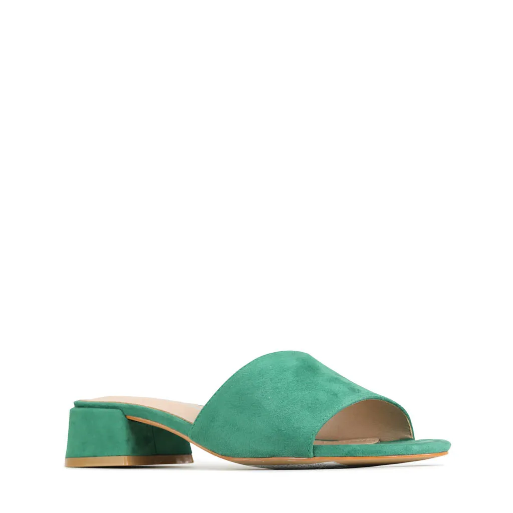 ZAYNE HEELED SLIDE SANDALS