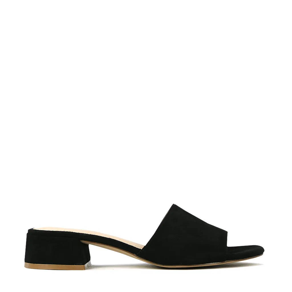 ZAYNE HEELED SLIDE SANDALS