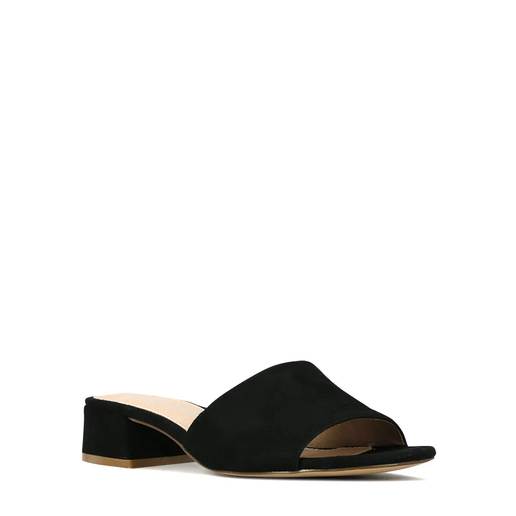 ZAYNE HEELED SLIDE SANDALS