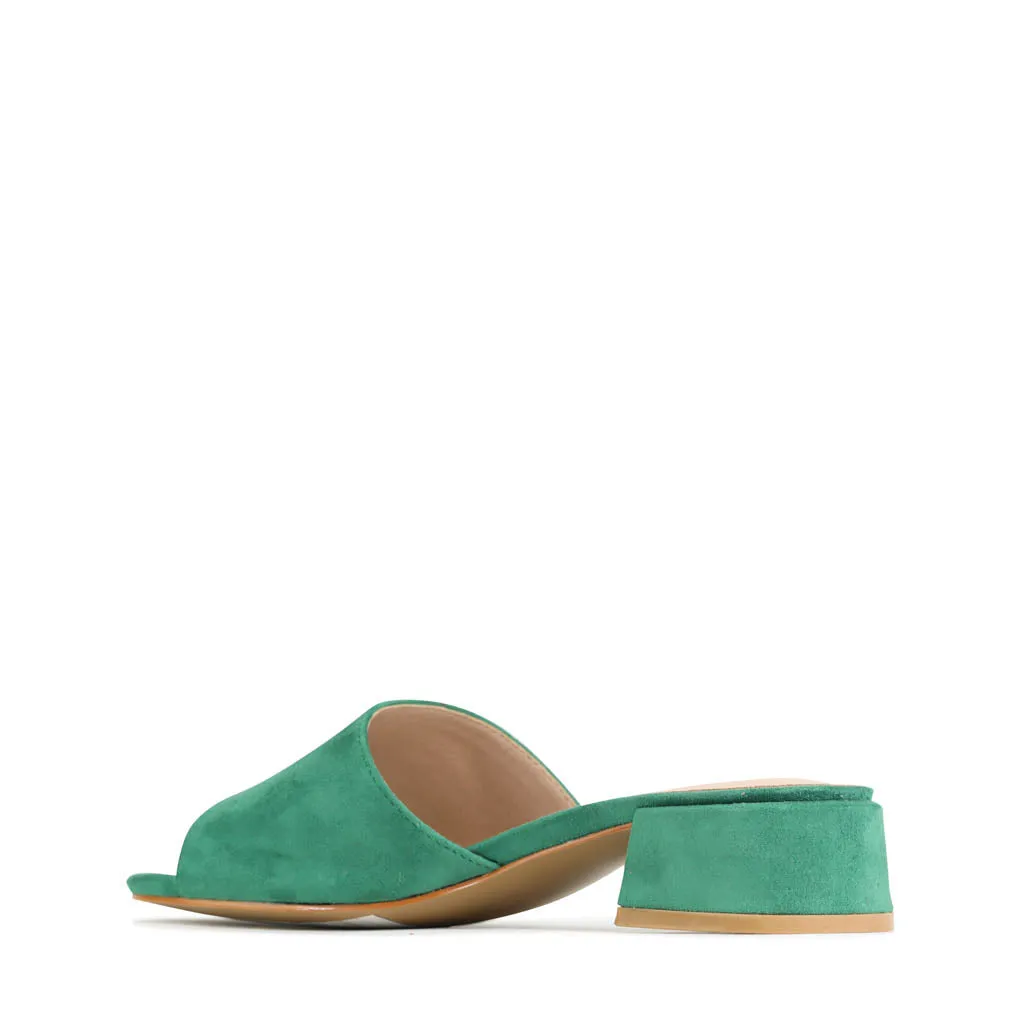 ZAYNE HEELED SLIDE SANDALS
