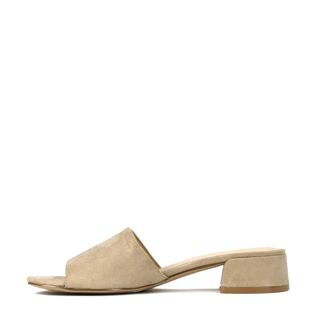 ZAYNE HEELED SLIDE SANDALS