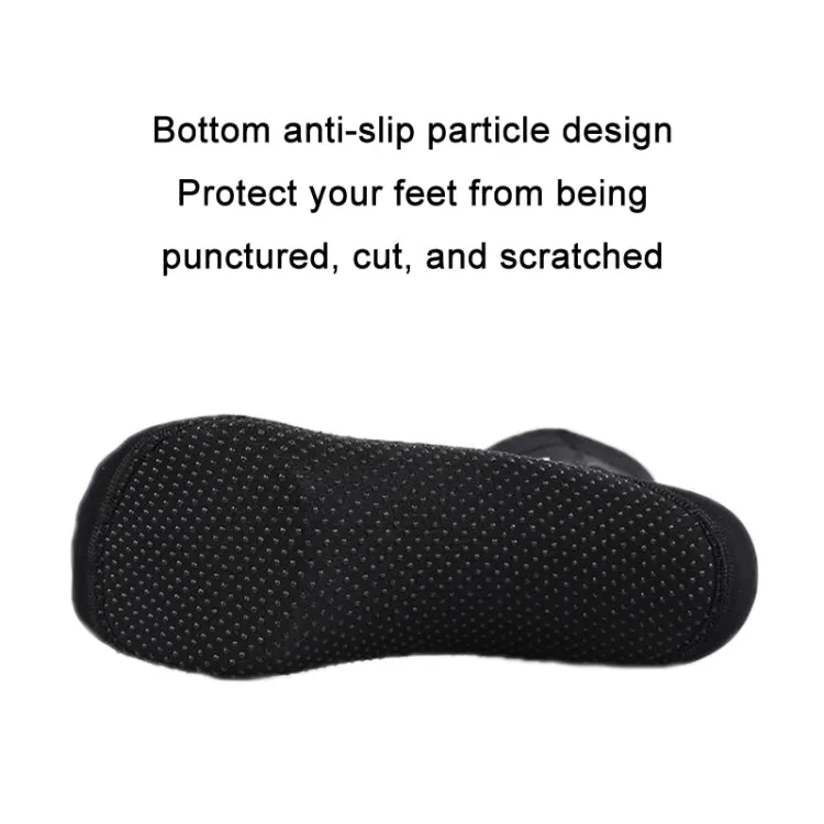 ZCCO 3mm Warm Non-Slip Diving Socks Anti-Wear Ankle Fins, Size:45-46(Black)